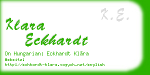 klara eckhardt business card